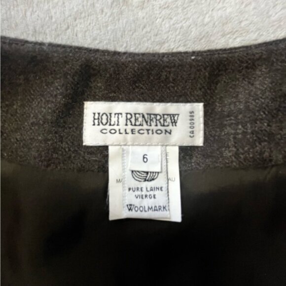 Holt Renfrew Collection Grey 100% Wool Pencil Maxi Business Skirt - Picture 6 of 15